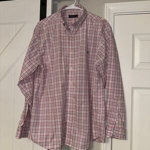 Southern Marsh Long Sleeve Button Up Shirt Mens Size L Plaid Wrinkle Free